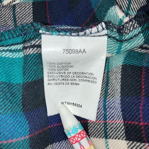 Wrangler Long Sleeve Mens Plaid Flannel Pearl Snap Western Cut L Tall Extra Long - Picture 9 of 10